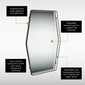 Aspect Art Deco TrioTone® Floating edge LED Illuminated Frame Mirror - 600 x 900 - Black - welovecouk