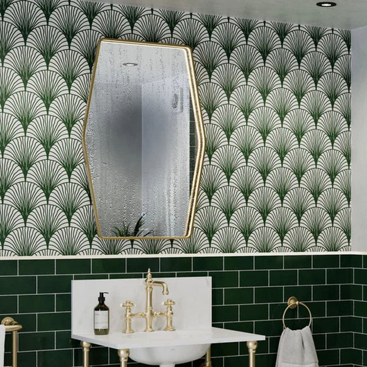  Aspect Art Deco TrioTone® Floating edge LED Illuminated Frame Mirror - 600 x 900 - Brushed Brass - welovecouk