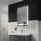 Harbour Backlit LED Mirror with Integrated Self - 790 x 500 - Frameless - welovecouk