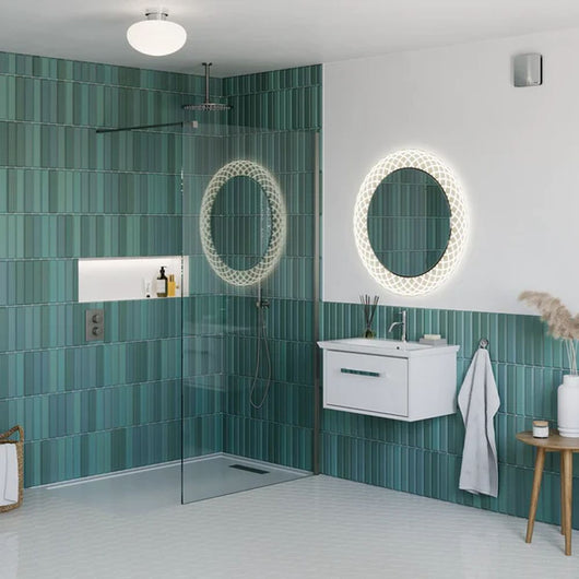  Spiro Etched Glass Miroor - 800 x 800 - Frameless - welovecouk