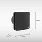 Rubi Low volume Extractor Fan - 158 x 158 - Black