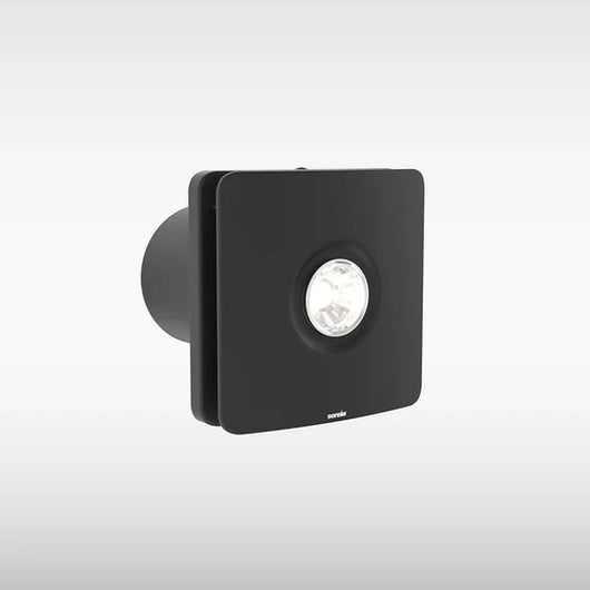  Remy Low volume Extractor Fan with GU10 Downlight - 150 x 150 - Black