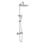 SDG SUPREME Exposed Thermostatic Bar Shower with Rigid Riser, Overhead Drencher Rose & Adjustable Handset - Chrome