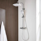 SDG SUPREME Exposed Thermostatic Bar Shower with Rigid Riser, Overhead Drencher Rose & Adjustable Handset - Chrome
