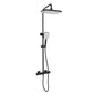 SDG SUPREME Exposed Thermostatic Bar Shower with Rigid Riser, Overhead Drencher Rose & Adjustable Handset - Black
