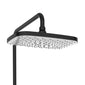 SDG SUPREME Exposed Thermostatic Bar Shower with Rigid Riser, Overhead Drencher Rose & Adjustable Handset - Black