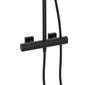 SDG SUPREME Exposed Thermostatic Bar Shower with Rigid Riser, Overhead Drencher Rose & Adjustable Handset - Black