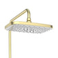 SDG SUPREME Exposed Thermostatic Bar Shower with Rigid Riser, Overhead Drencher Rose & Adjustable Handset - Brushed Brass