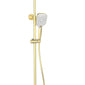 SDG SUPREME Exposed Thermostatic Bar Shower with Rigid Riser, Overhead Drencher Rose & Adjustable Handset - Brushed Brass