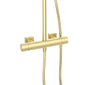 SDG SUPREME Exposed Thermostatic Bar Shower with Rigid Riser, Overhead Drencher Rose & Adjustable Handset - Brushed Brass