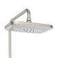 SDG SUPREME Exposed Thermostatic Bar Shower with Rigid Riser, Overhead Drencher Rose & Adjustable Handset - Brushed Nickel