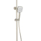 SDG SUPREME Exposed Thermostatic Bar Shower with Rigid Riser, Overhead Drencher Rose & Adjustable Handset - Brushed Nickel