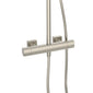 SDG SUPREME Exposed Thermostatic Bar Shower with Rigid Riser, Overhead Drencher Rose & Adjustable Handset - Brushed Nickel