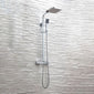 Lunar Chrome Square Rigid Riser Shower - welovecouk