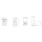 LECICO Shani Square Rimless Sanitaryware - Close Coupled Closed Back Pan