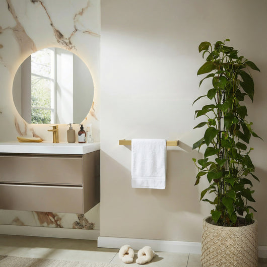  SDG Singola 12V Electric Towel Rail 450mm - Brushed Brass