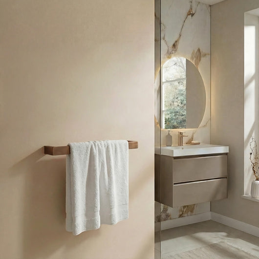  SDG Singola 12V Electric Towel Rail 450mm - Brushed Bronze