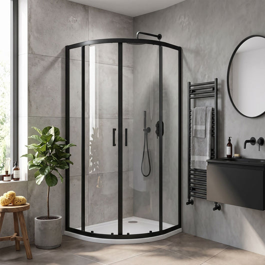  Foundation 1900 x 800 x 800mm Quadrant Shower Enclosure - Matt Black