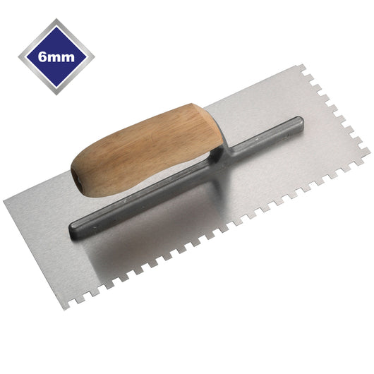  6mm HIGH CARBON STEEL SQUARE NOTCHED TROWEL