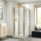 Rene 900mm Bi-Fold Brushed Brass Shower Door - 4mm Glass