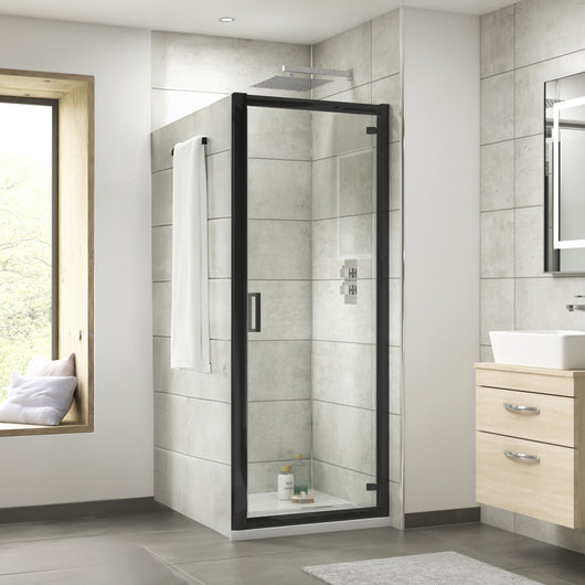  Nuie Rene 900mm Hinged Door - Matt Black