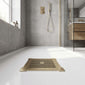 Square Shower Waste Brushed Brass Top - Black/Brushed Brass
