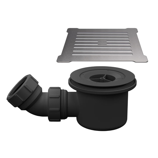  Hudson Reed Square Shower Waste Brushed Pewter Top - welovecouk