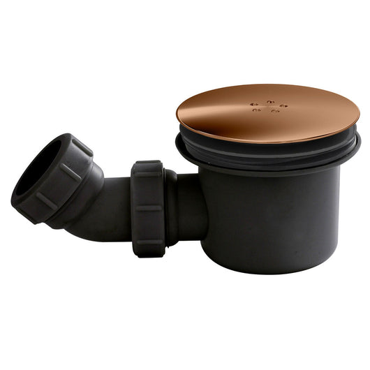  Fast Flow 90mm Shower Waste - Black/Brushed Bronze - welovecouk