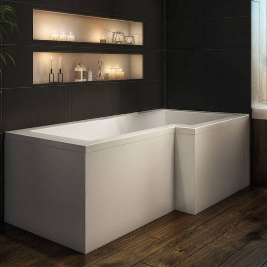  Trojan Berg L Shape Shower Bath 1500 x 850 x 700 Premier Finish - Right - welovecouk