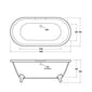 Wilmslow Traditional 1695mm Freestanding Bath & Leg Set - welovecouk