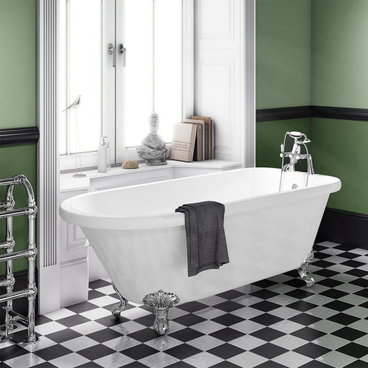  Synergy Cambridge Traditional Single Ended Bath 1780mm - White - welovecouk