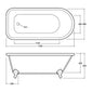 Synergy Cambridge Traditional Single Ended Bath 1780mm - White - welovecouk