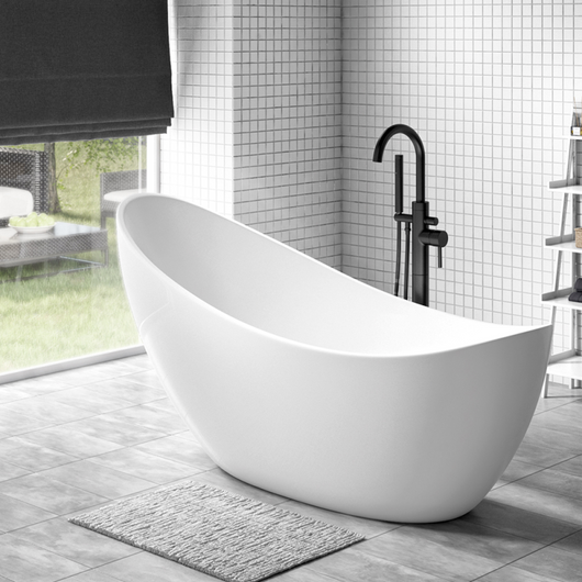  Synergy Slipper Freestanding White Bath 1750mm - White - welovecouk