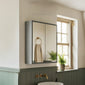 Henbury 800mm Double Door Mirror Cabinet - Matt Grey - welovecouk