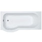 Trojan Zeya P Shape Shower Bath 1500 x 700/800 Standard Finish - Left - welovecouk