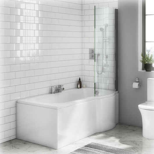  Trojan Zeya P Shape Shower Bath 1600 x 750/850 Standard Finish - Right - welovecouk