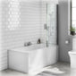 Trojan Zeya P Shape Shower Bath 1600 x 750/850 Standard Finish - Right - welovecouk