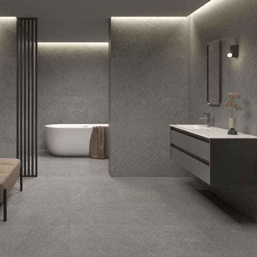  Glebe Satin Gris Rectangular Tile - welovecouk