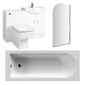 Serene Foundation Straight Single Ended Shower Bathroom Suites 1700 x 750 with Vanity & WC