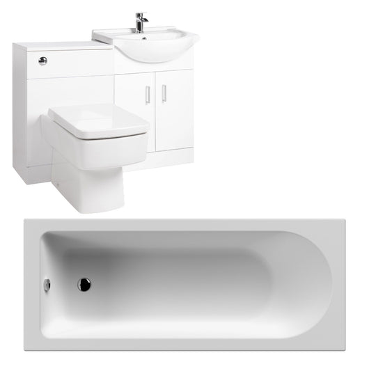  Serene Foundation Straight Single Ended Bath Suites 1500 x 700 with Vanity & WC