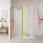 SDG Alumen 300 x 2000mm Wetroom Hinged Return Screen - Brushed Brass