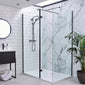 SDG Alumen 300 x 2000mm Wetroom Hinged Return Screen - Matt Black