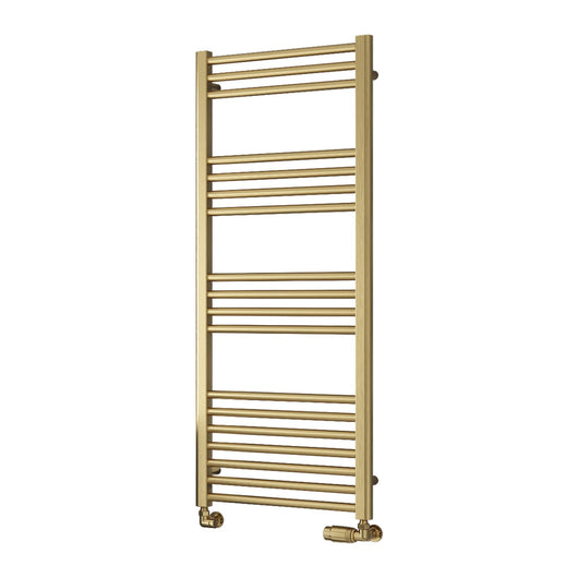  Reina Ottone Vertical Heated Towel Rail - 1200 x 500mm - Brushed Brass