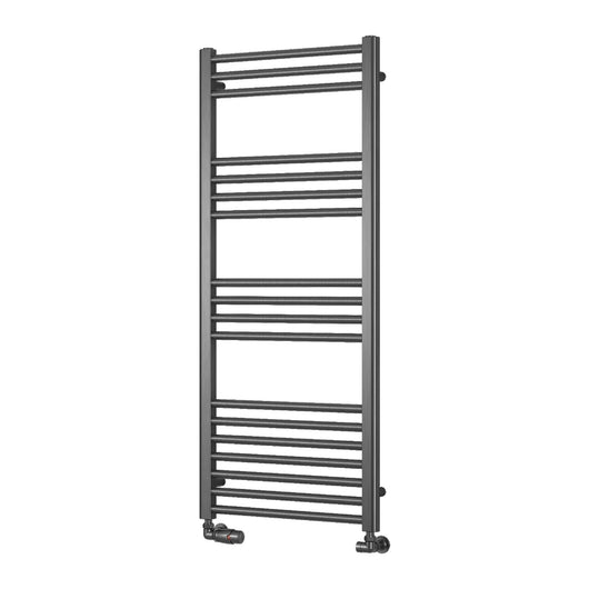  Reina Ottone Vertical Heated Towel Rail - 1200 x 500mm - Brushed Gun Metal