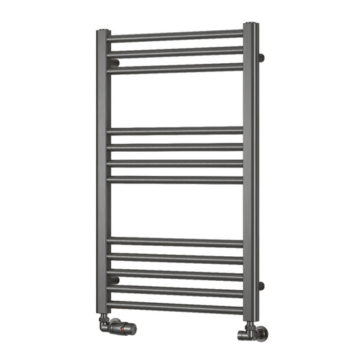  Reina Ottone Vertical Heated Towel Rail - 800 x 500mm - Brushed Gun Metal