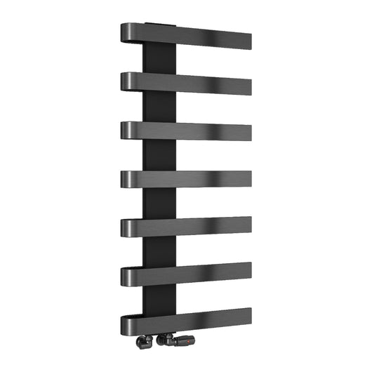  Reina Panaro Vertical Designer Heated Towel Rail - 1100 x 500mm - Brushed Gun Metal