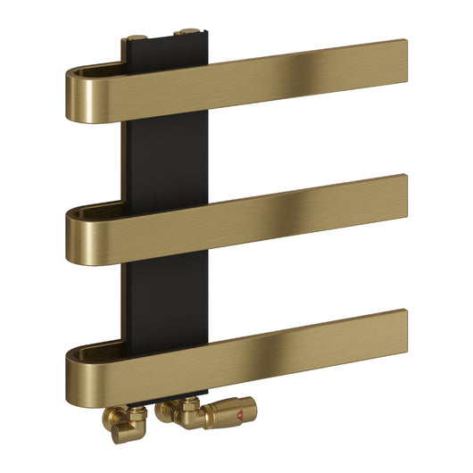  Reina Panaro Vertical Designer Heated Towel Rail - 500 x 500mm - Brushed Brass