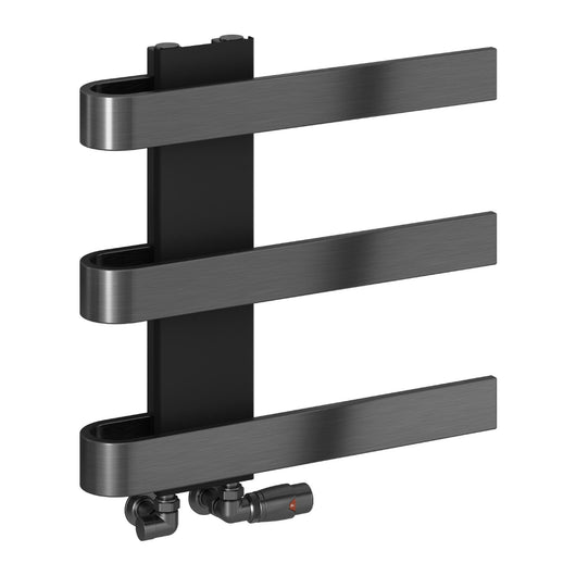  Reina Panaro Vertical Designer Heated Towel Rail - 500 x 500mm - Brushed Gun Metal