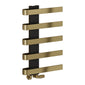 Reina Panaro Vertical Designer Heated Towel Rail - 800 x 500mm - Brushed Brass - welovecouk