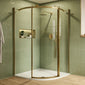 Frameless Single Door 8mm Offset Quadrant Enclosures 1200 x 800 - BrushedBrass